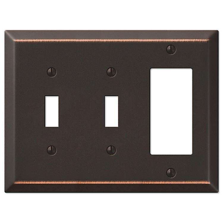 Century Aged Bronze 2 Toggle / 1 Rocker (GFI)