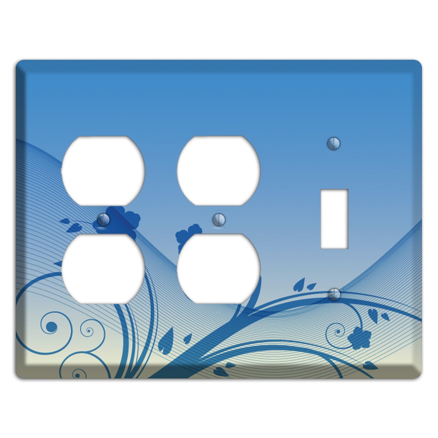 Blue Swirls Wallplates