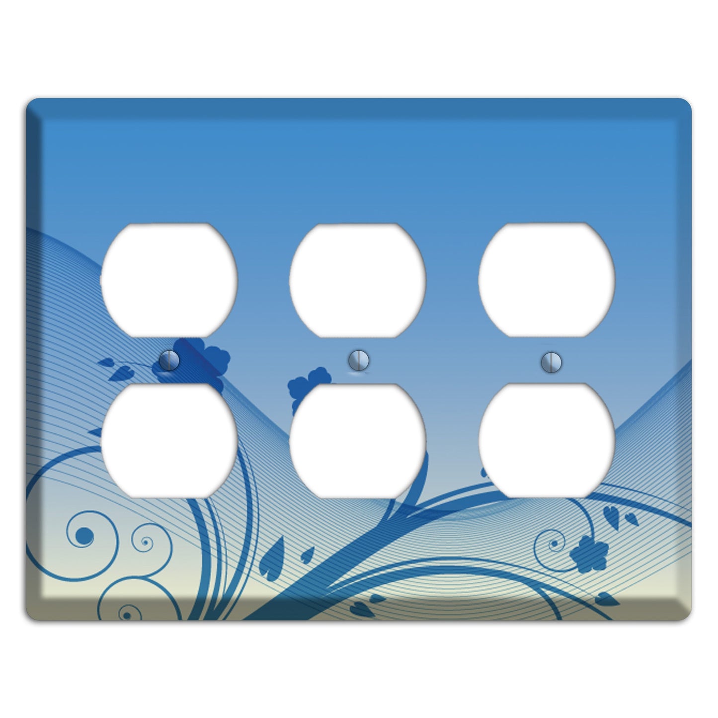 Blue Swirls Wallplates