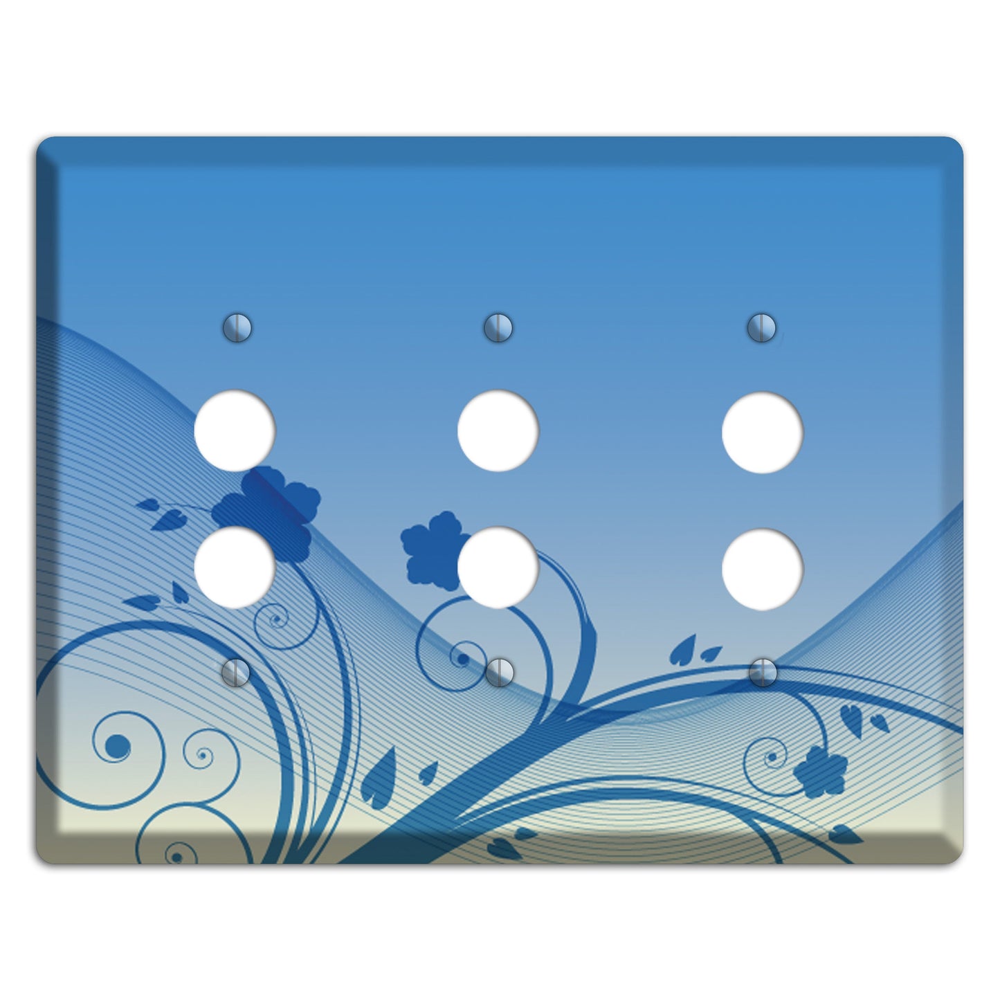 Blue Swirls Wallplates