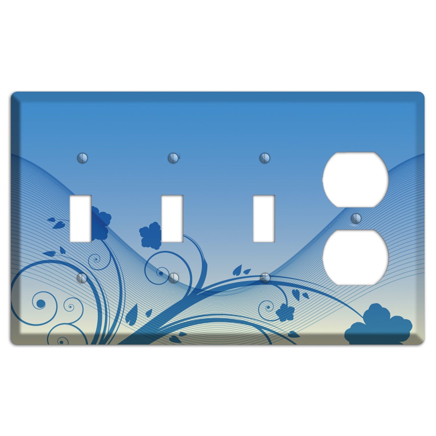 Blue Swirls Wallplates