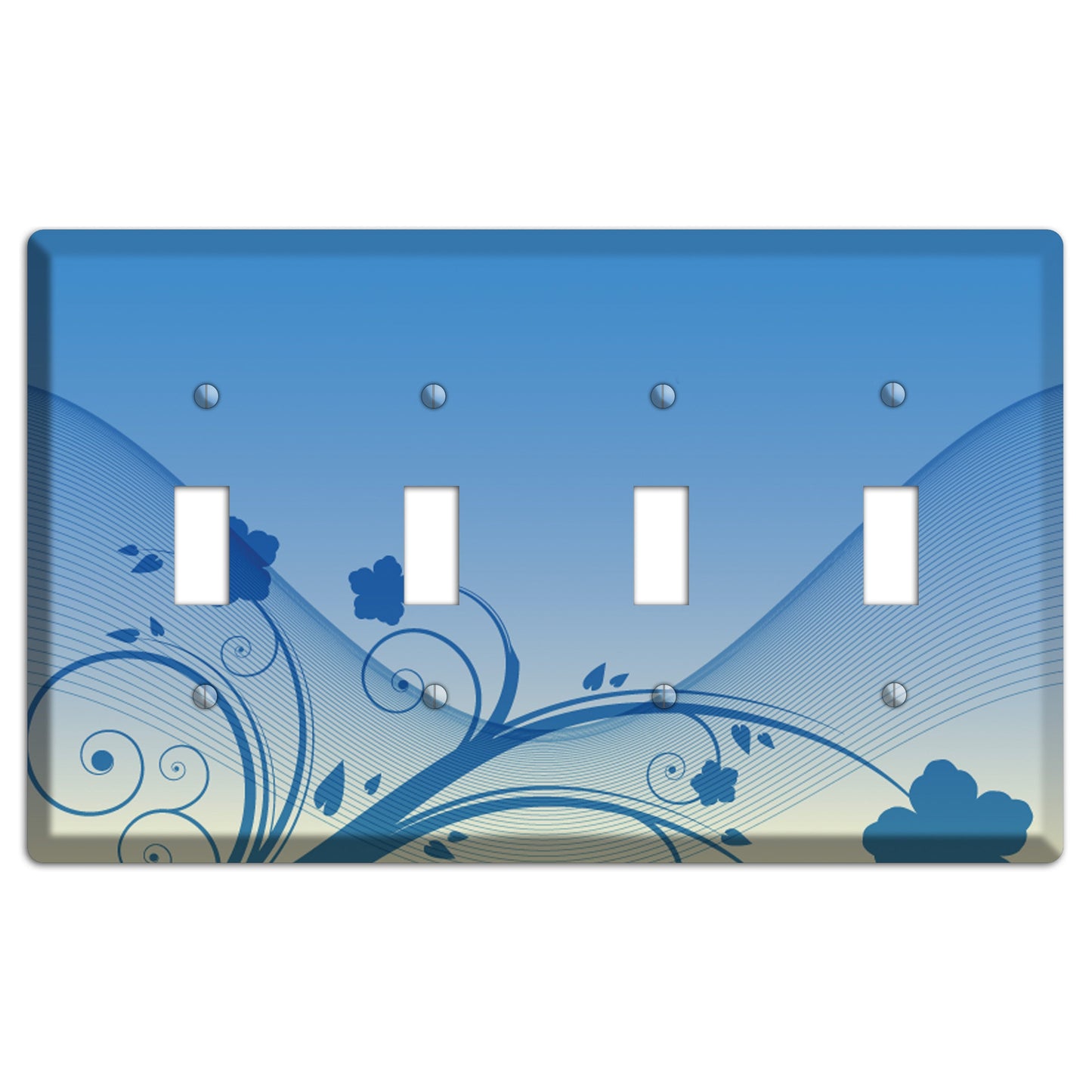 Blue Swirls Wallplates