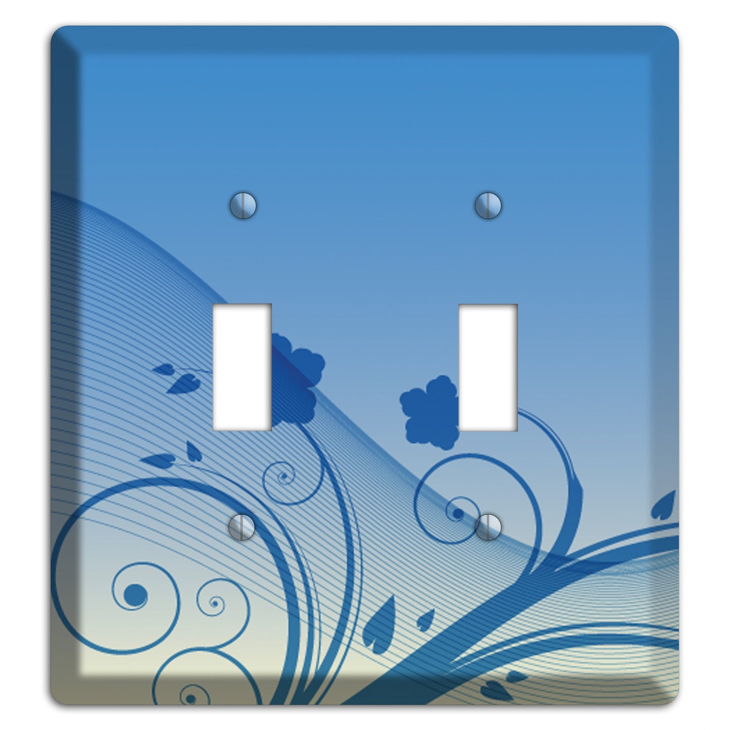 Blue Swirls Wallplates