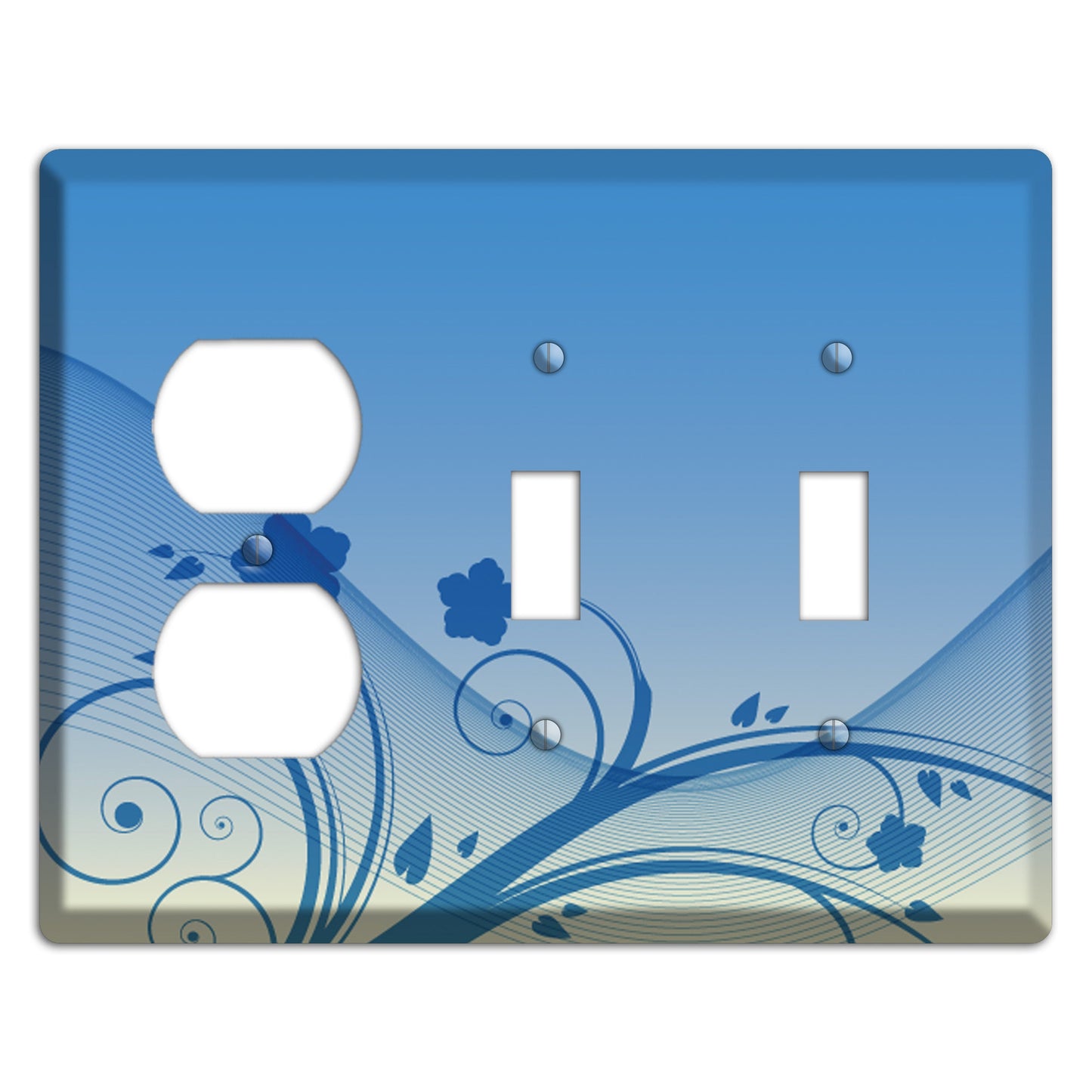 Blue Swirls Wallplates