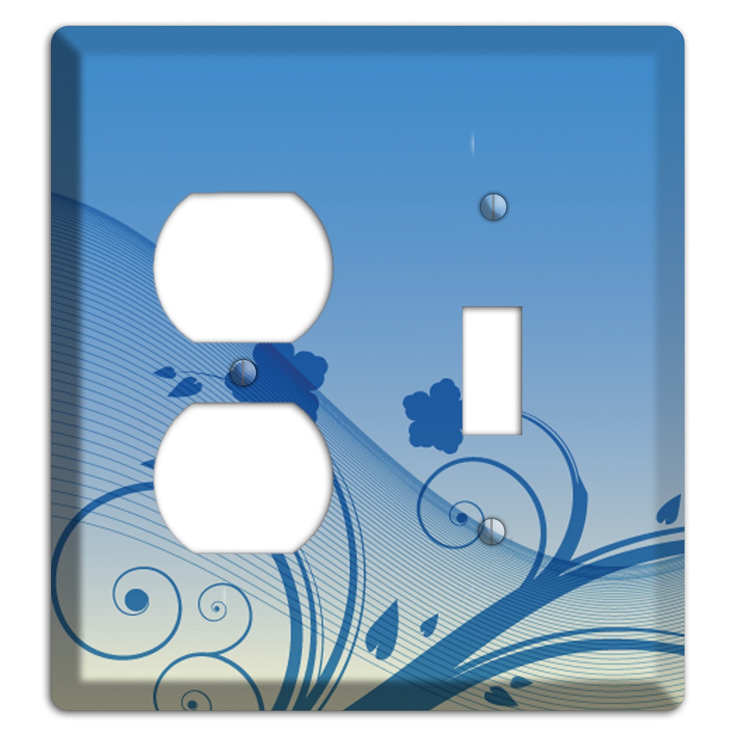 Blue Swirls Wallplates